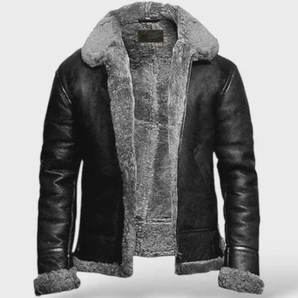 shearling mens leather jacket