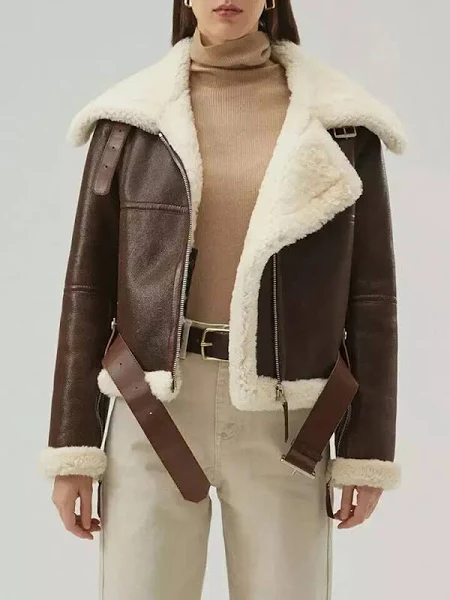shearling pilot jacket womens