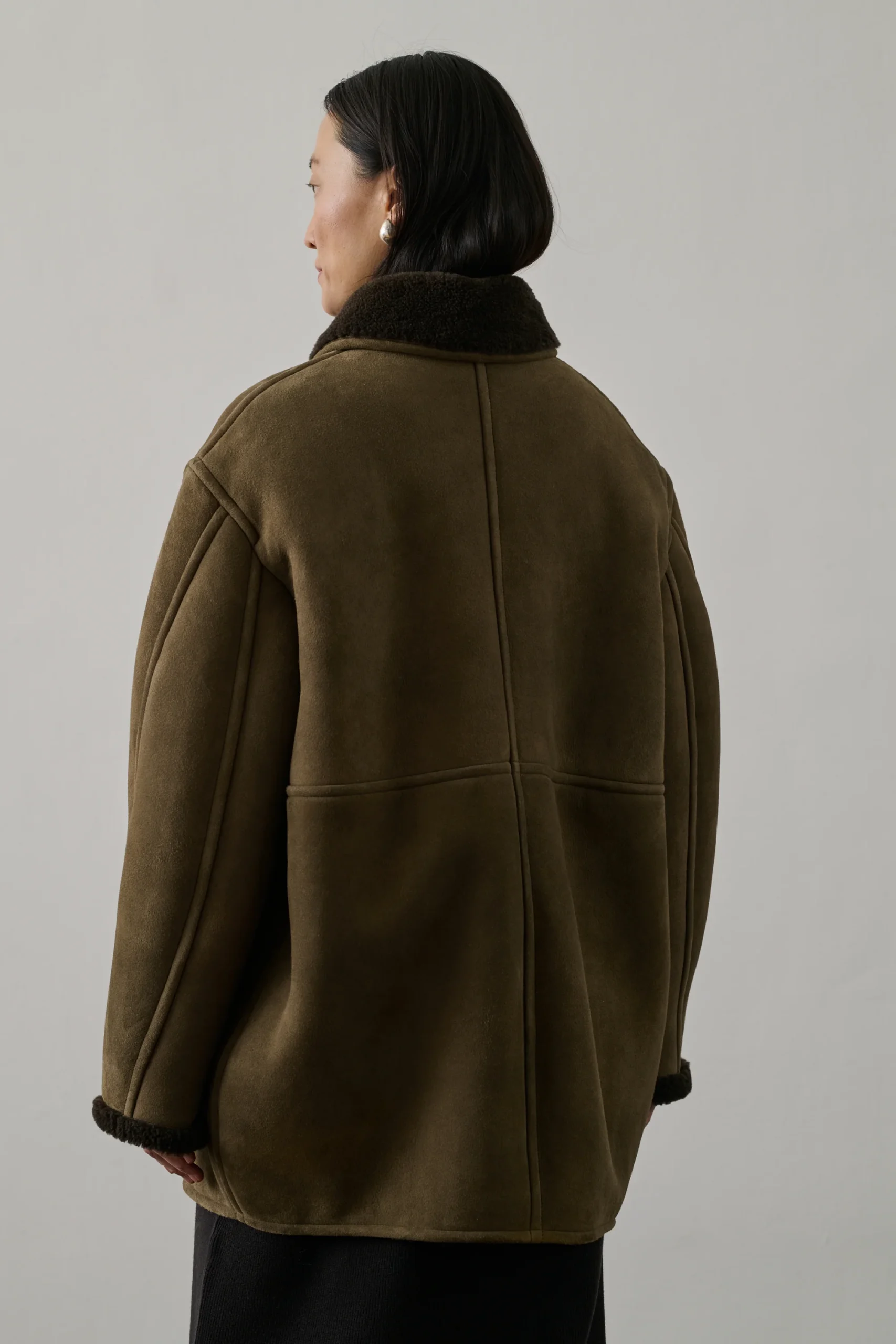 ladies 3 4 length sheepskin coat