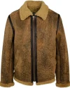 sheepskin collar jacket mens