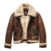 sheepskin leather aviator jacket