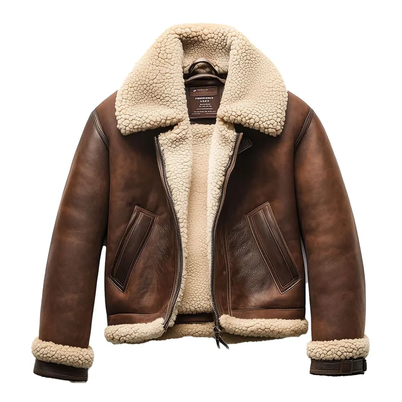 Sheepskin Leather Aviator Jacket