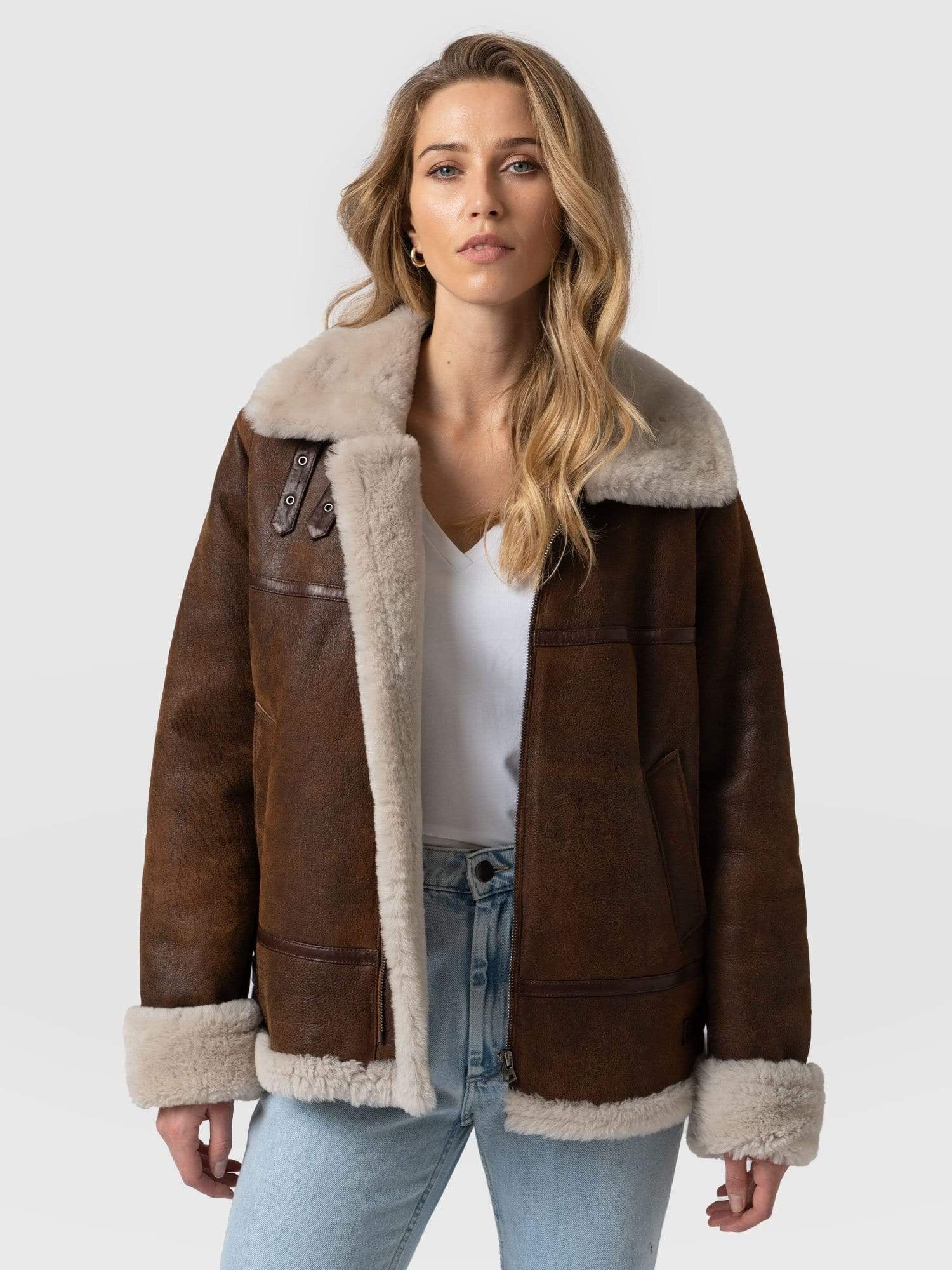 Sheepskin Leather Jacket Womens