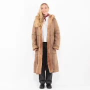 70 Sheepskin Shearling Hooded Coat