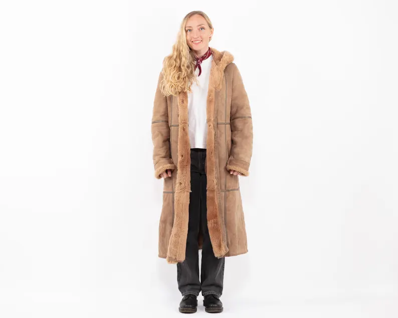 70 Sheepskin Shearling Hooded Coat