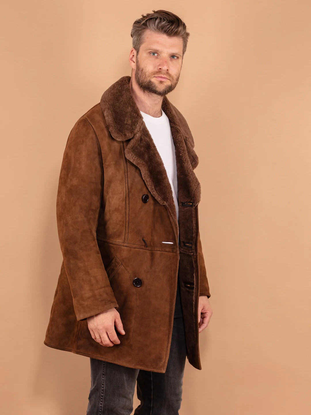 70s Mens Sheepskin Coat