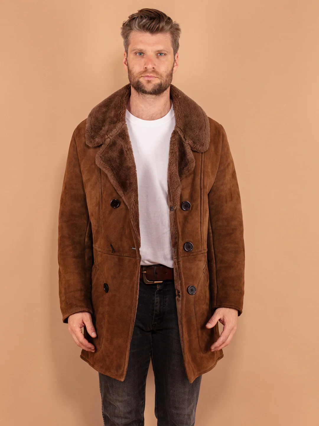 70s Mens Sheepskin Coat