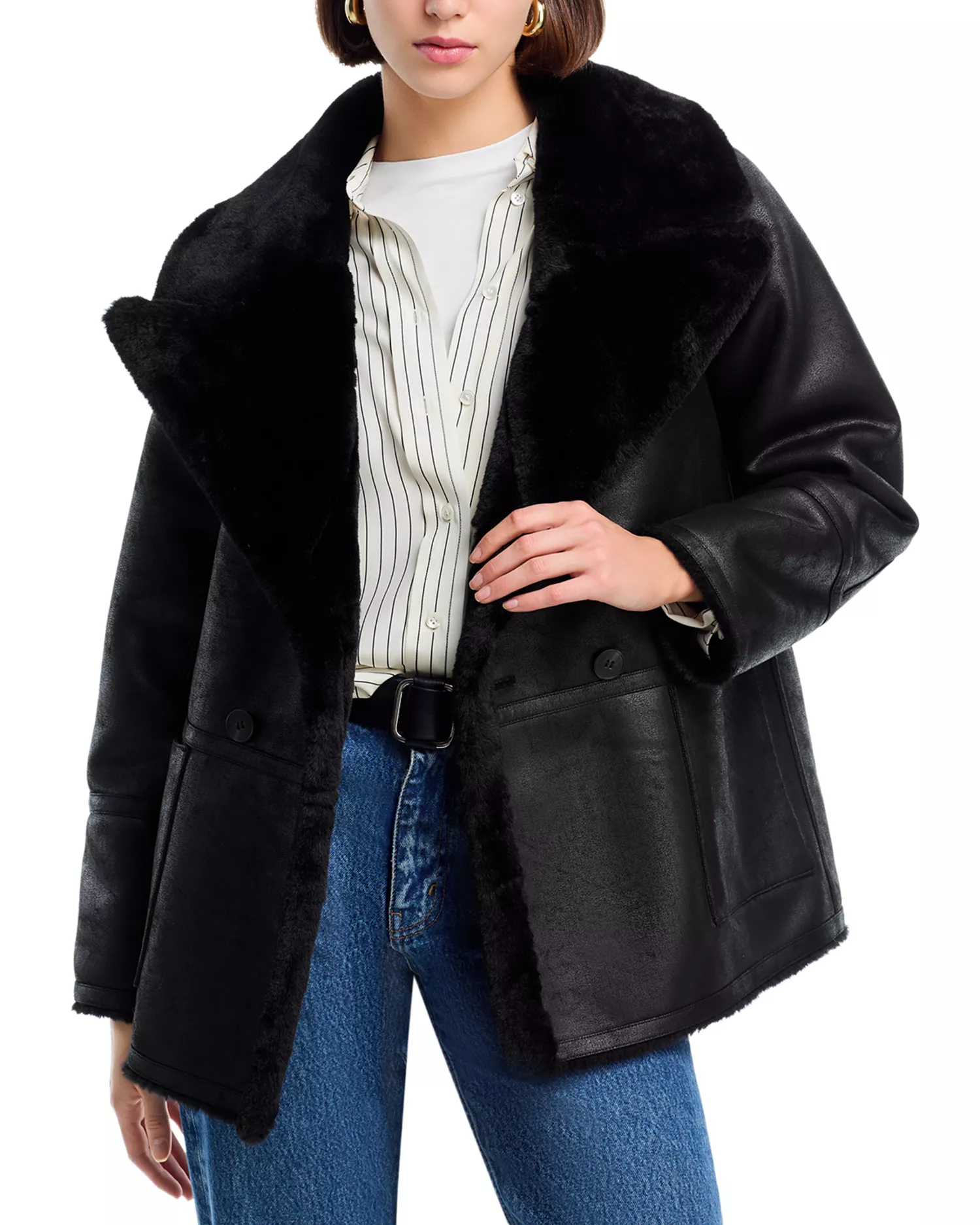 Black Faux Shearling Jacket