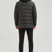 Black Sheepskin Coat With Hood