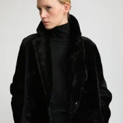 Black Sheepskin Coat Women