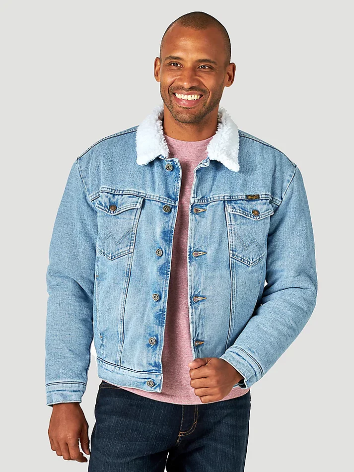 Blue Jean Jacket With Sheepskin Lining