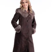 Brown Long Sheepskin Coat