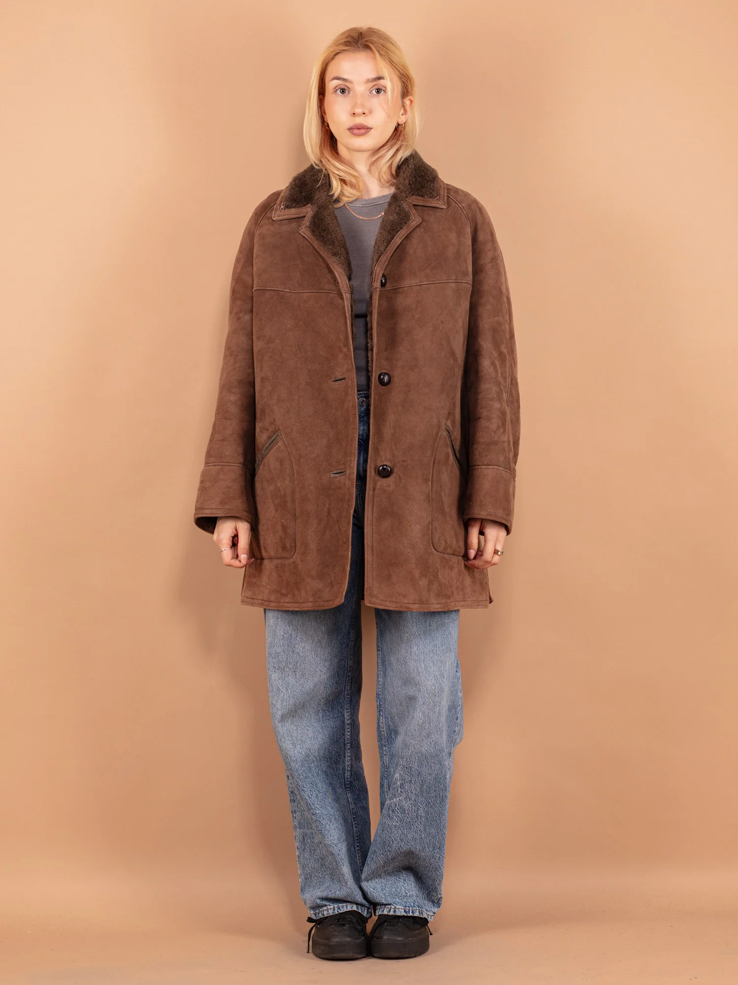 Brown Sheepskin Coat Ladies