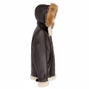 Bomber B-3 Sheepskin Jacket Hooded Whiskey