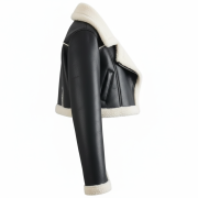faux sheepskin biker jacket