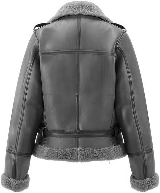Grey Sheepskin Jacket Womens