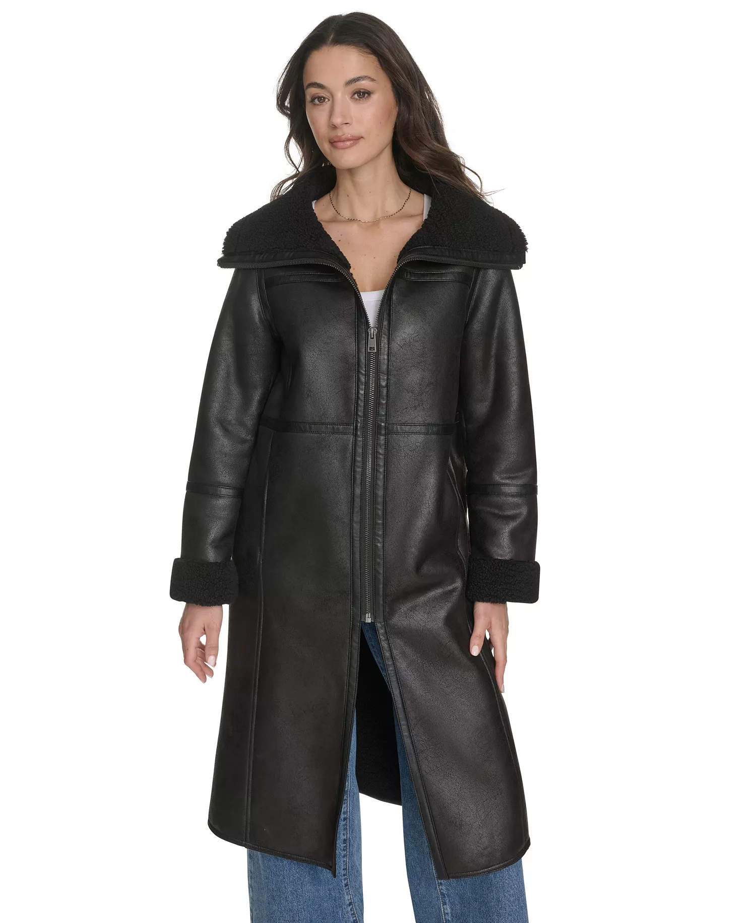 Ladies Faux Shearling Coat