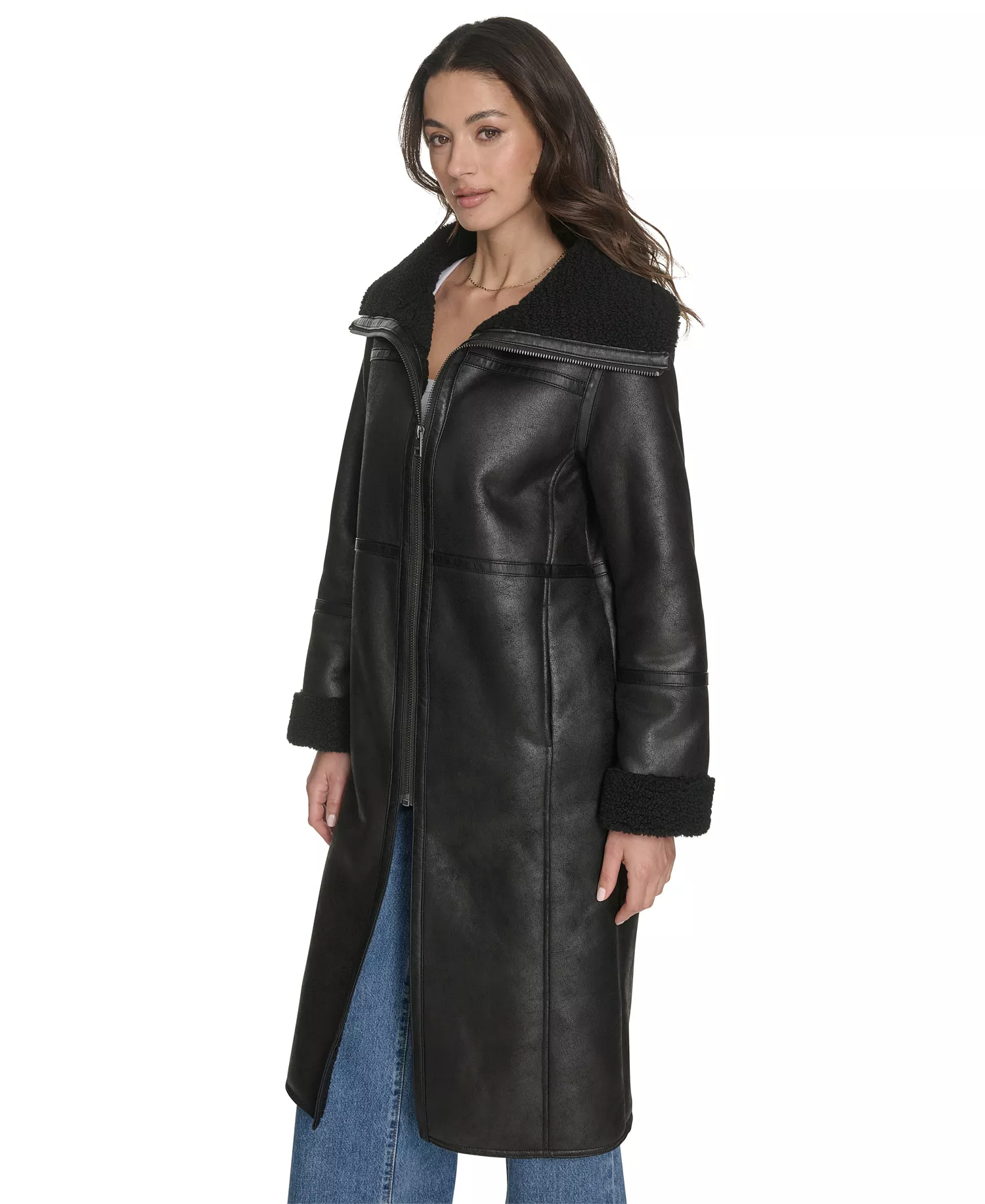 Ladies Faux Shearling Coat