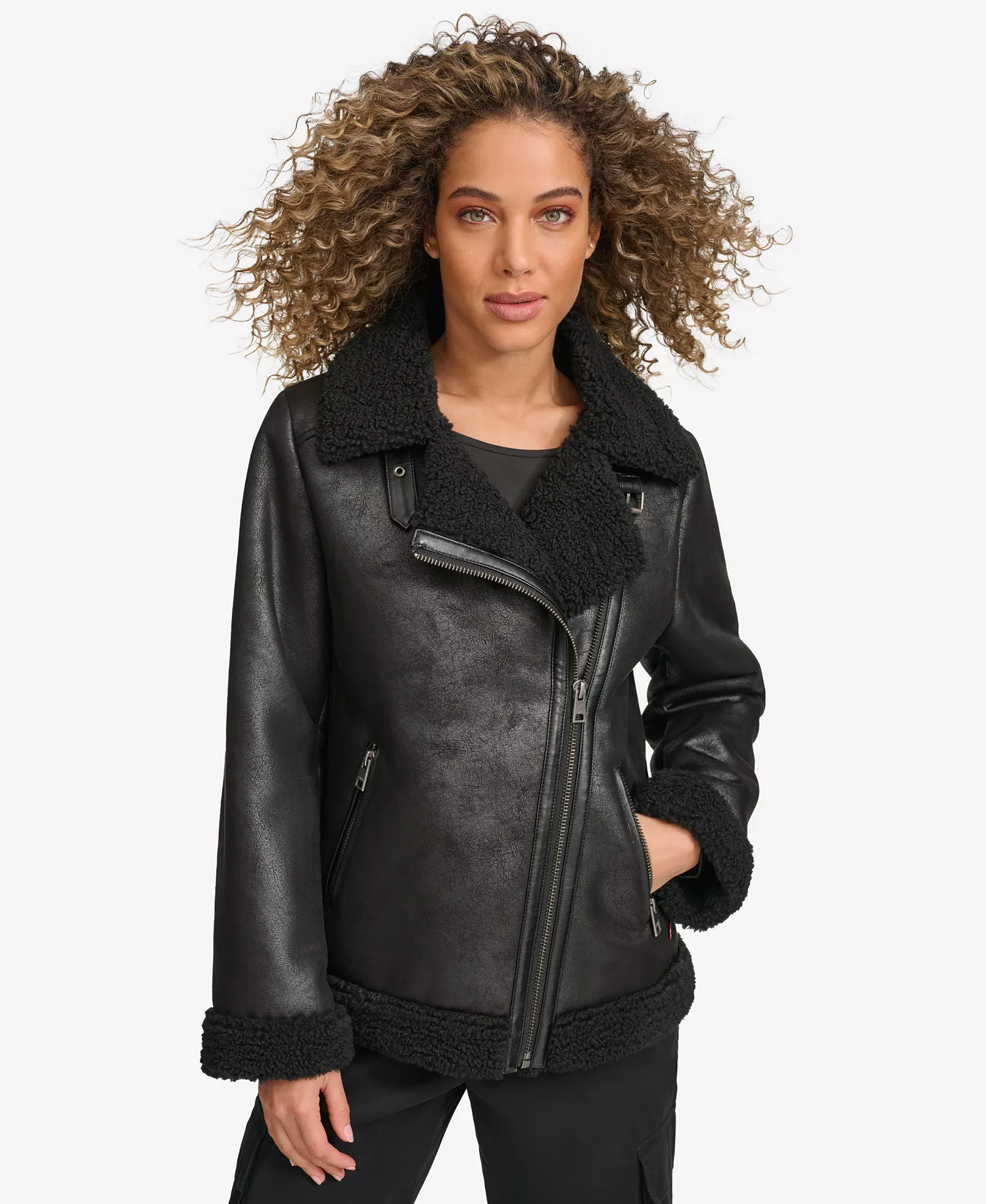 Leather Shearling Womens Jacket