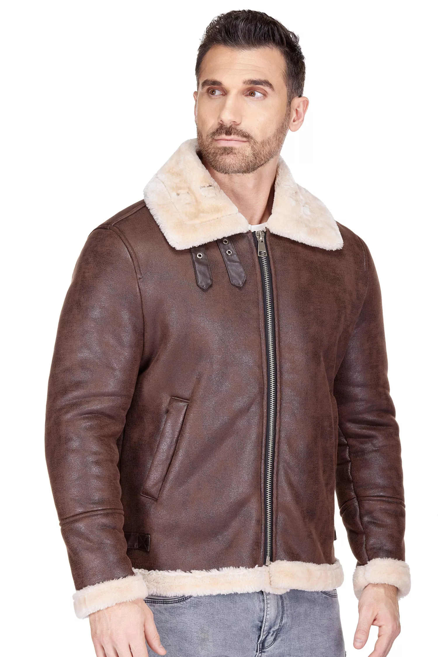 Mens Long Shearling Jacket
