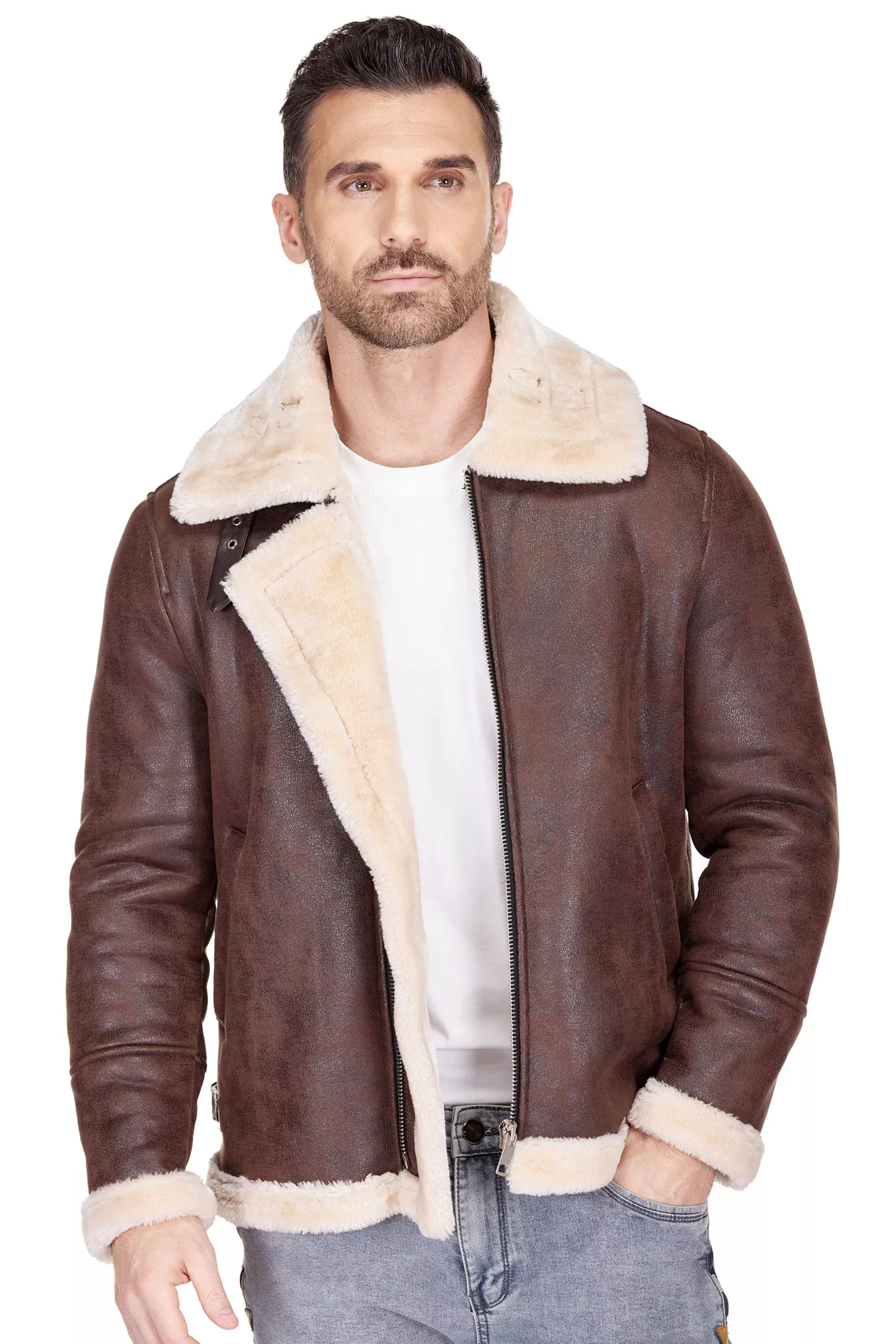 Mens Long Shearling Jacket