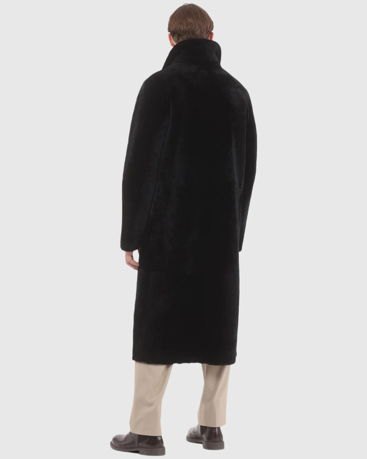 Mens Shearling Coat Long