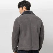 Mens Suede Jacket With Sheepskin
