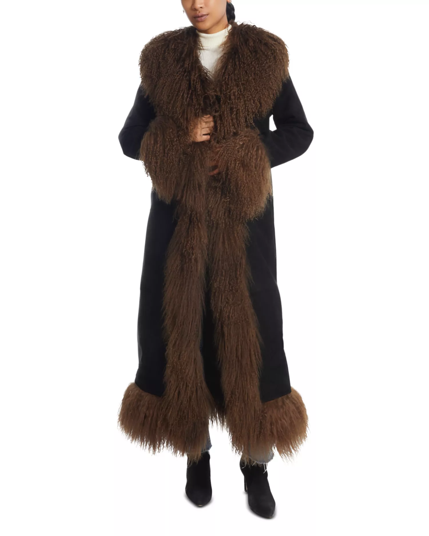 Suede Shearling Coat