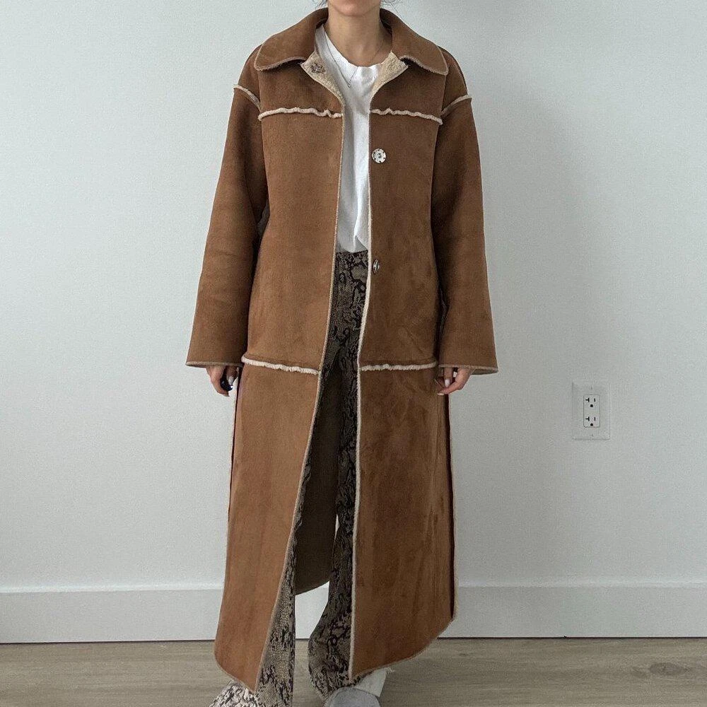 Topshop Faux Sheepskin Coat