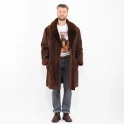 Vintage Brown Sheepskin Coat