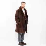 Vintage Brown Sheepskin Coat