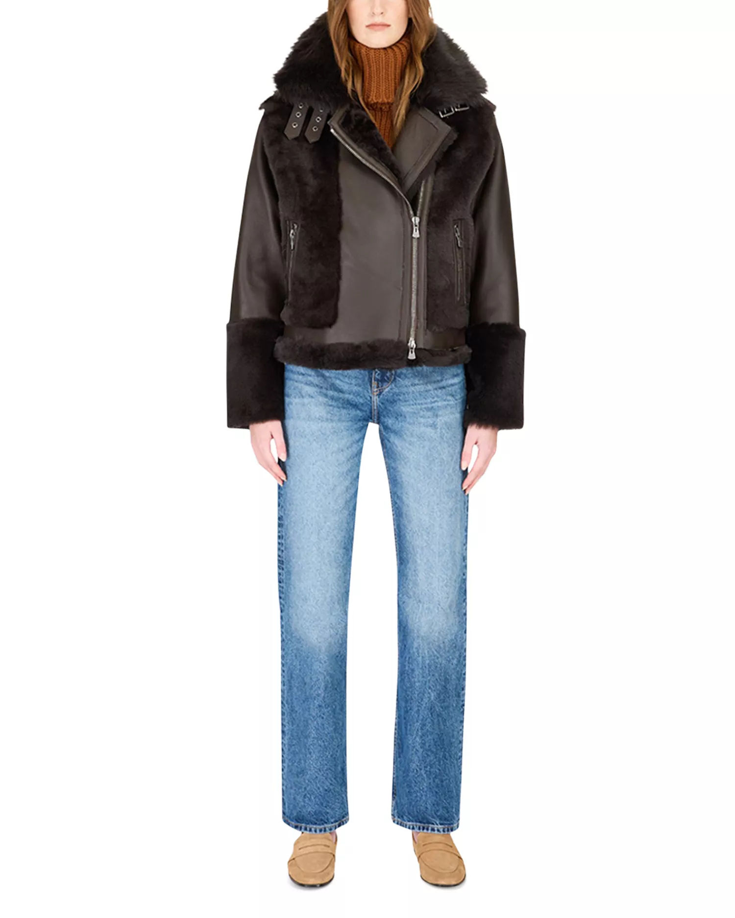 Women’s Leather And Shearling Jacket