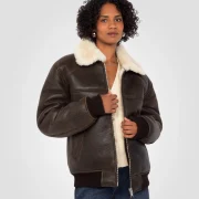 Womens Sheepskin Aviator Jacket