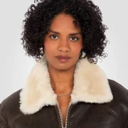 Womens Sheepskin Aviator Jacket