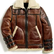 aviator jacket with sheepskin collar