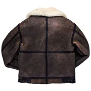 b 3 hooded sheepskin bomber jacket