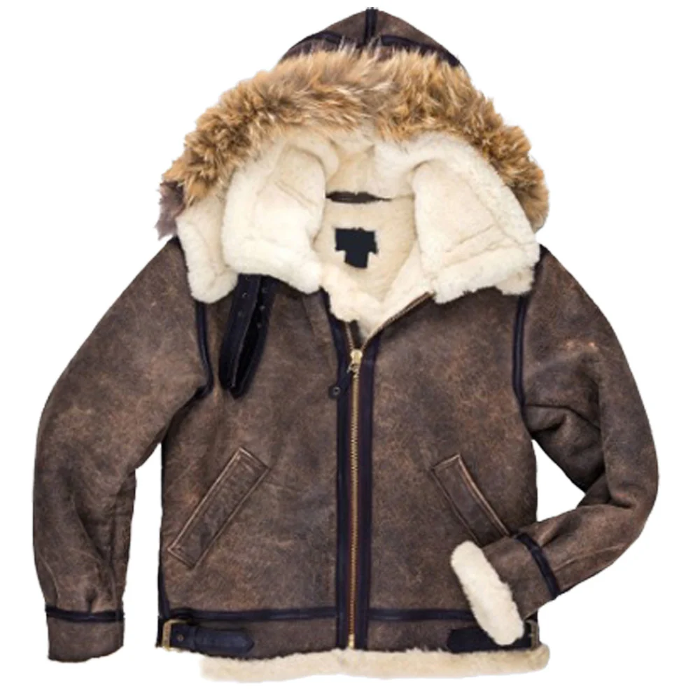 B3 Hooded Sheepskin Bomber Jacket