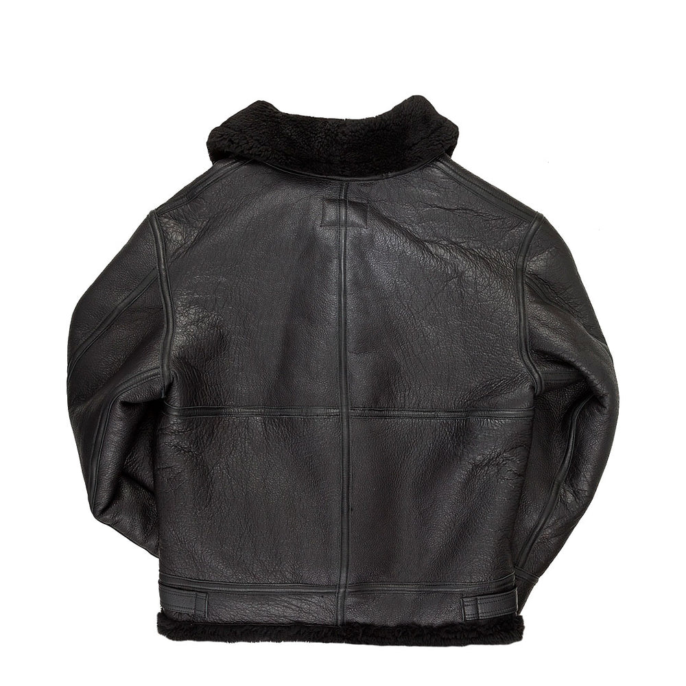 Black Sheepskin Aviator Jacket