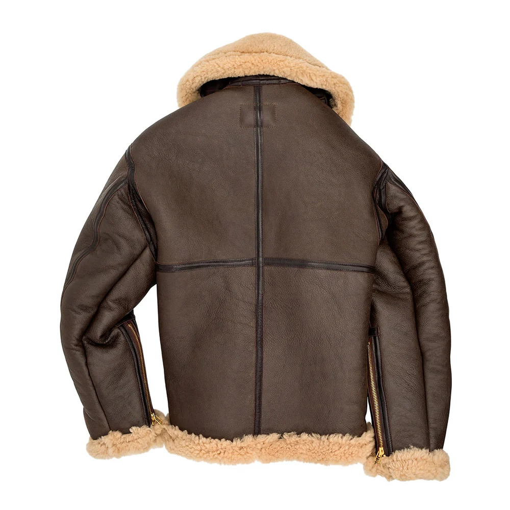 Brown Sheepskin Aviator Jacket