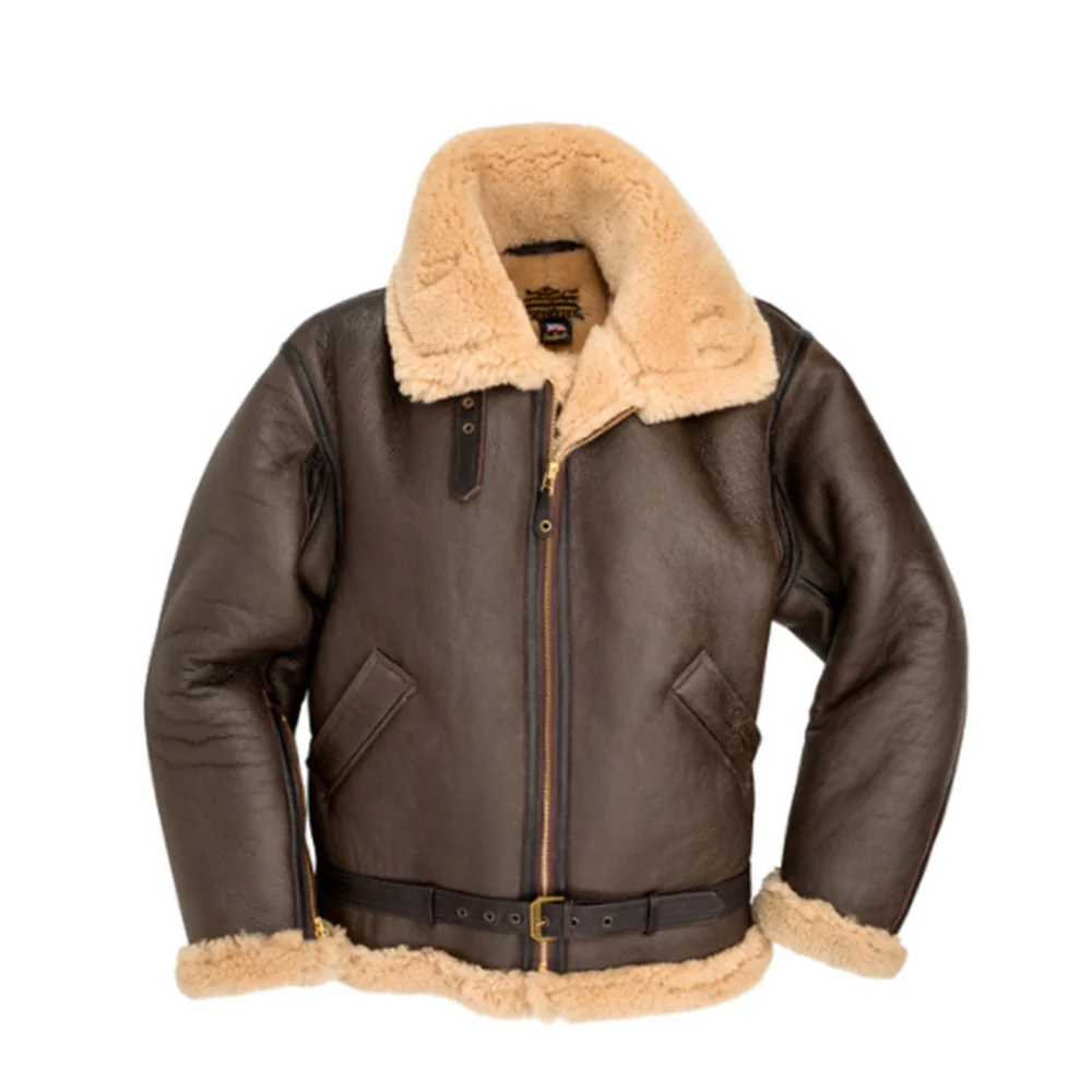 Brown Sheepskin Aviator Jacket