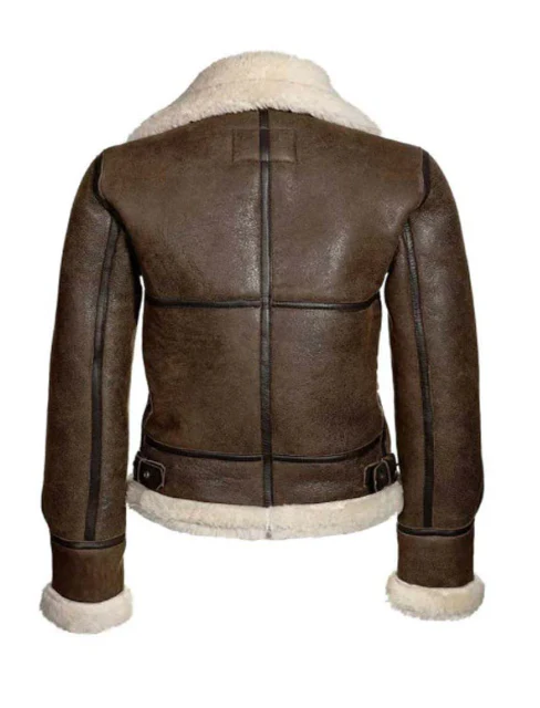 Brown Sheepskin Bomber Jacket