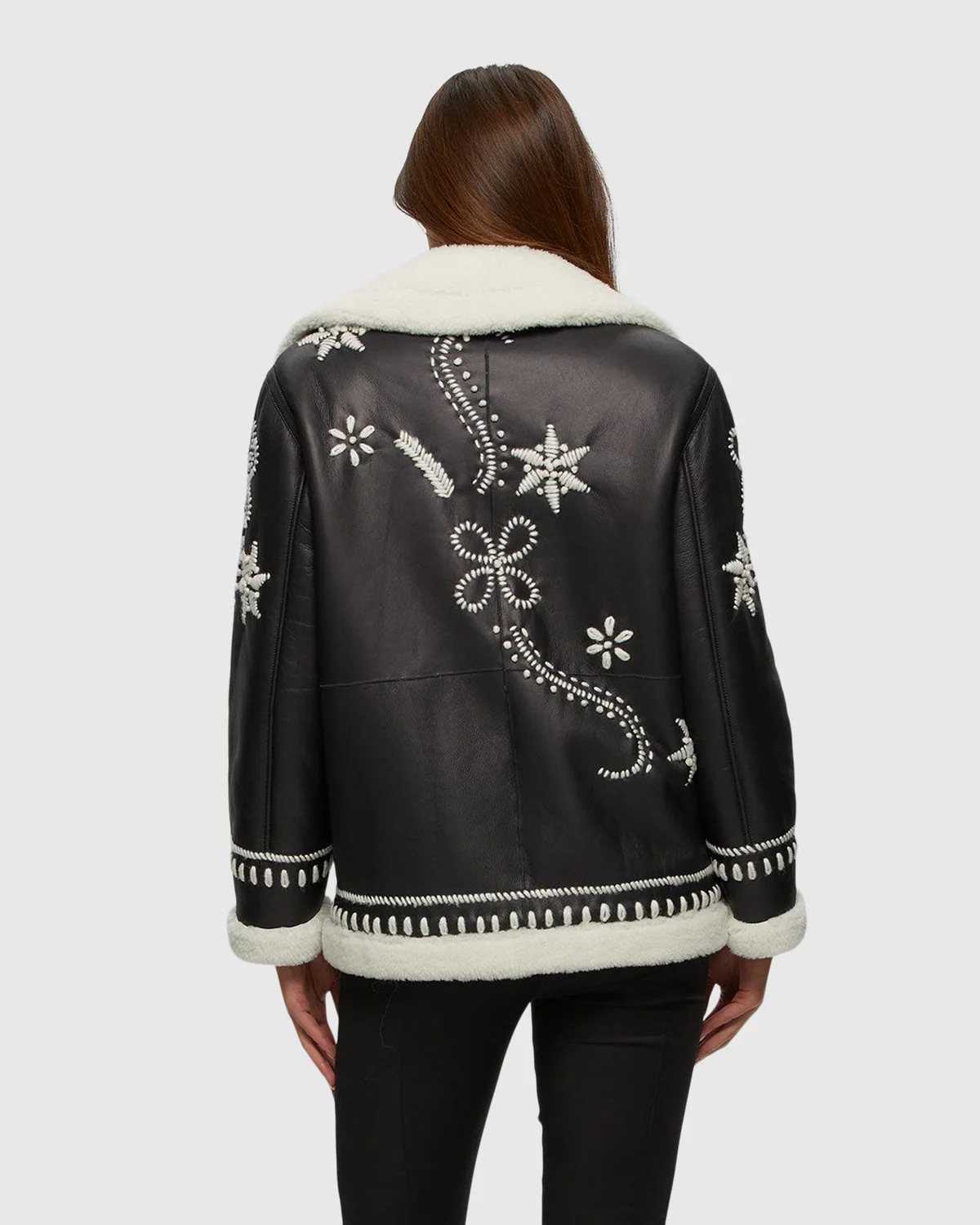 Embroidered Sheepskin Jacket