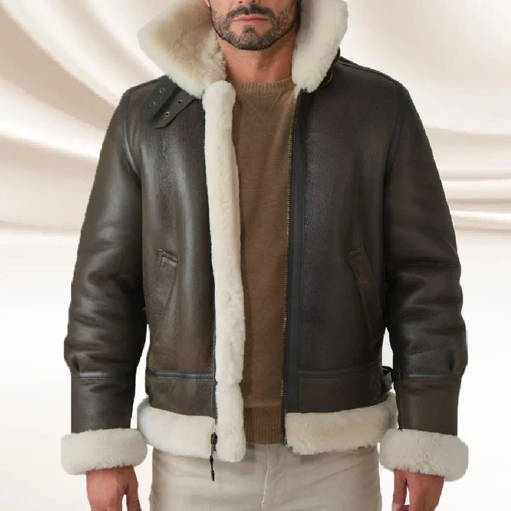 Faux Leather Sheepskin Jacket