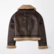 faux sheepskin aviator jacket