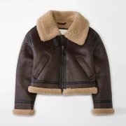 faux sheepskin aviator jacket