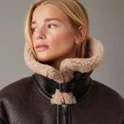 faux sheepskin aviator jacket