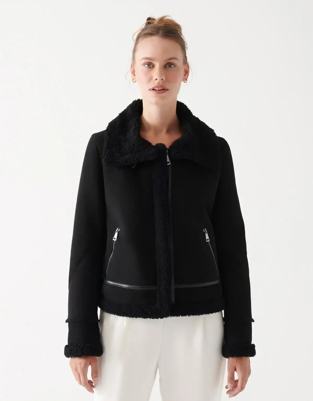 Ladies Black Sheepskin Jacket