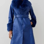 ladies long sheepskin coat