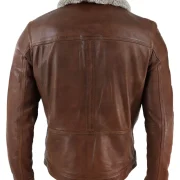leather jacket with sheepskin collar mens
