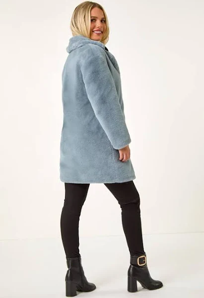 light blue sheepskin coat